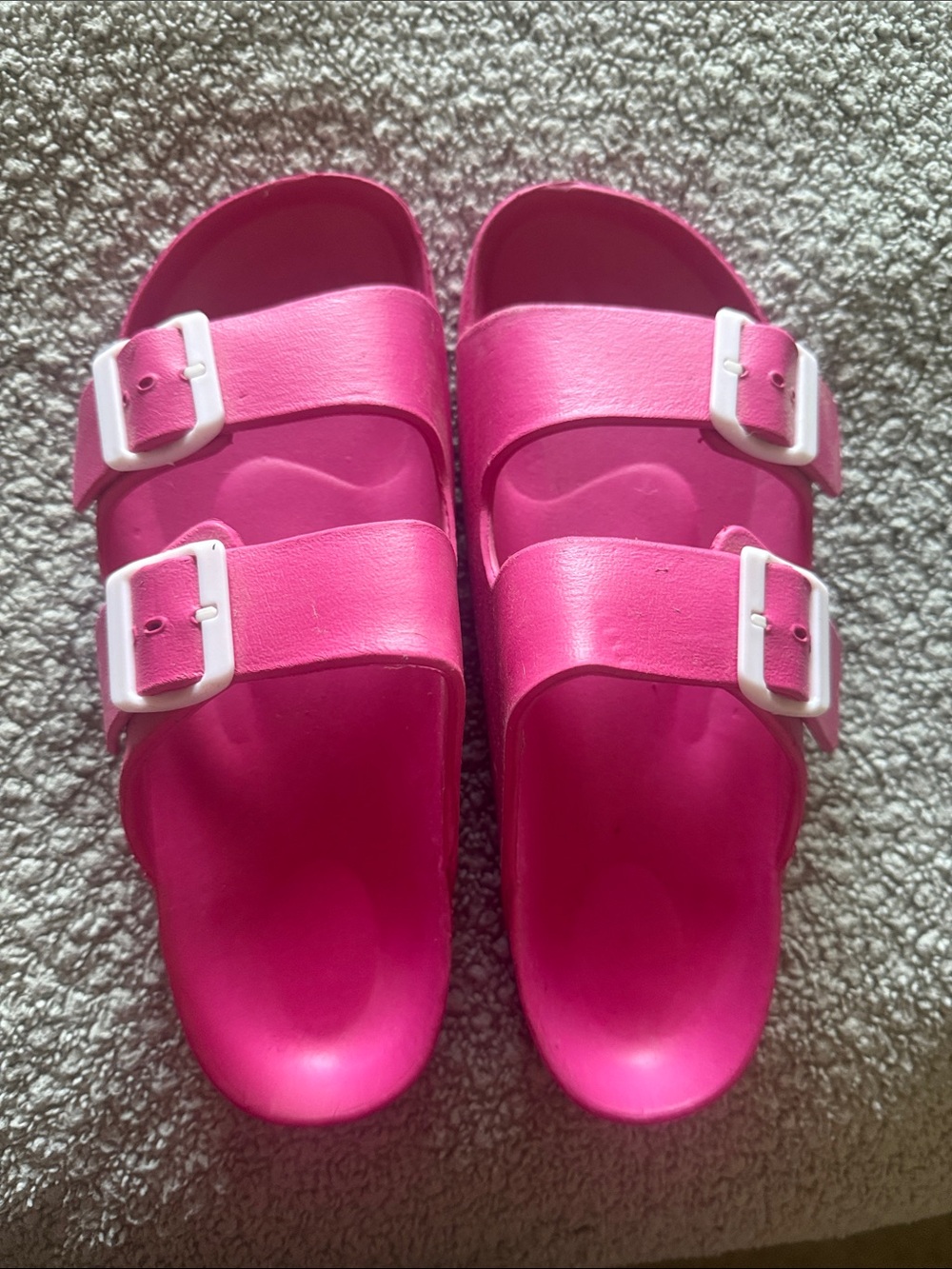 Women Pink Double-Strap Slide Sandals